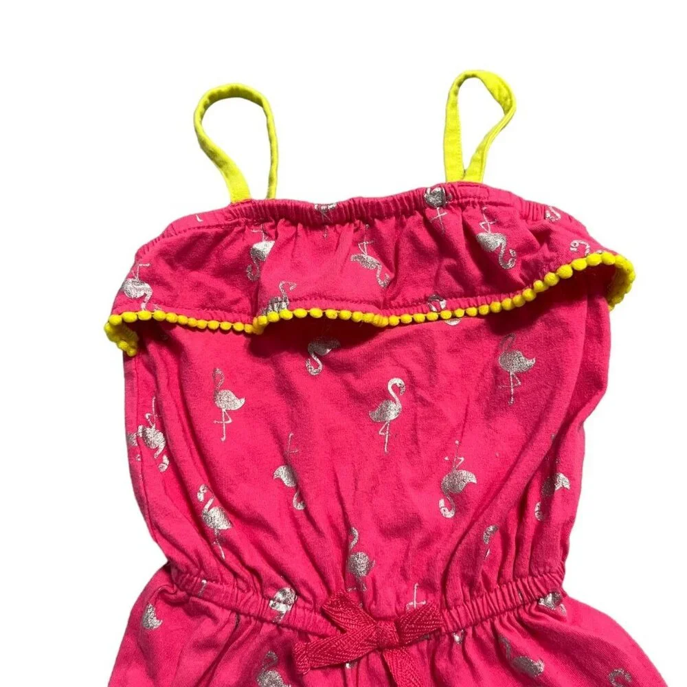 Children's Place 12-18m Pink Metallic Flamingo Romper